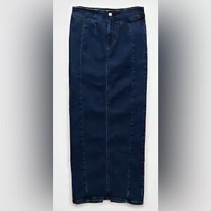 AMERICAN EAGLE Highest Rise Denim Maxi Skirt Slit up the back NWT